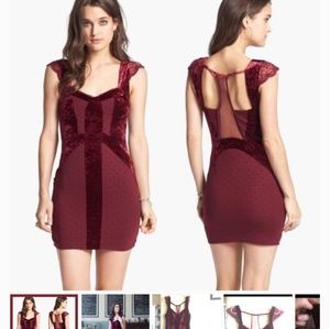 Free people evening lace velvet Madeline dress